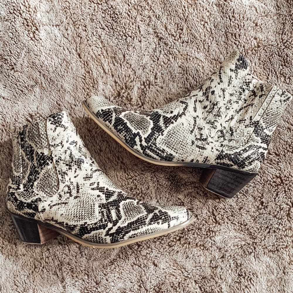 Snakeskin Booties